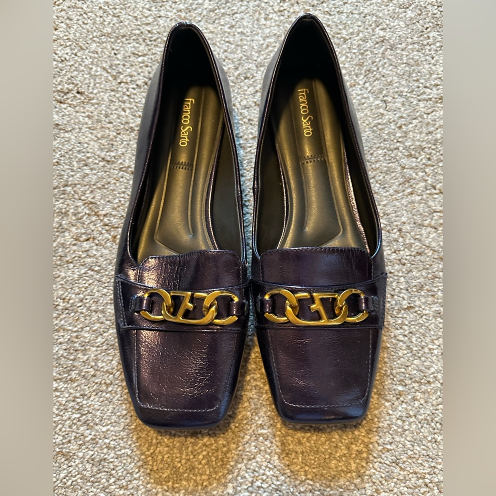 Franco Sarto Tori Women's Loafers with Brass Chain Flat Toe